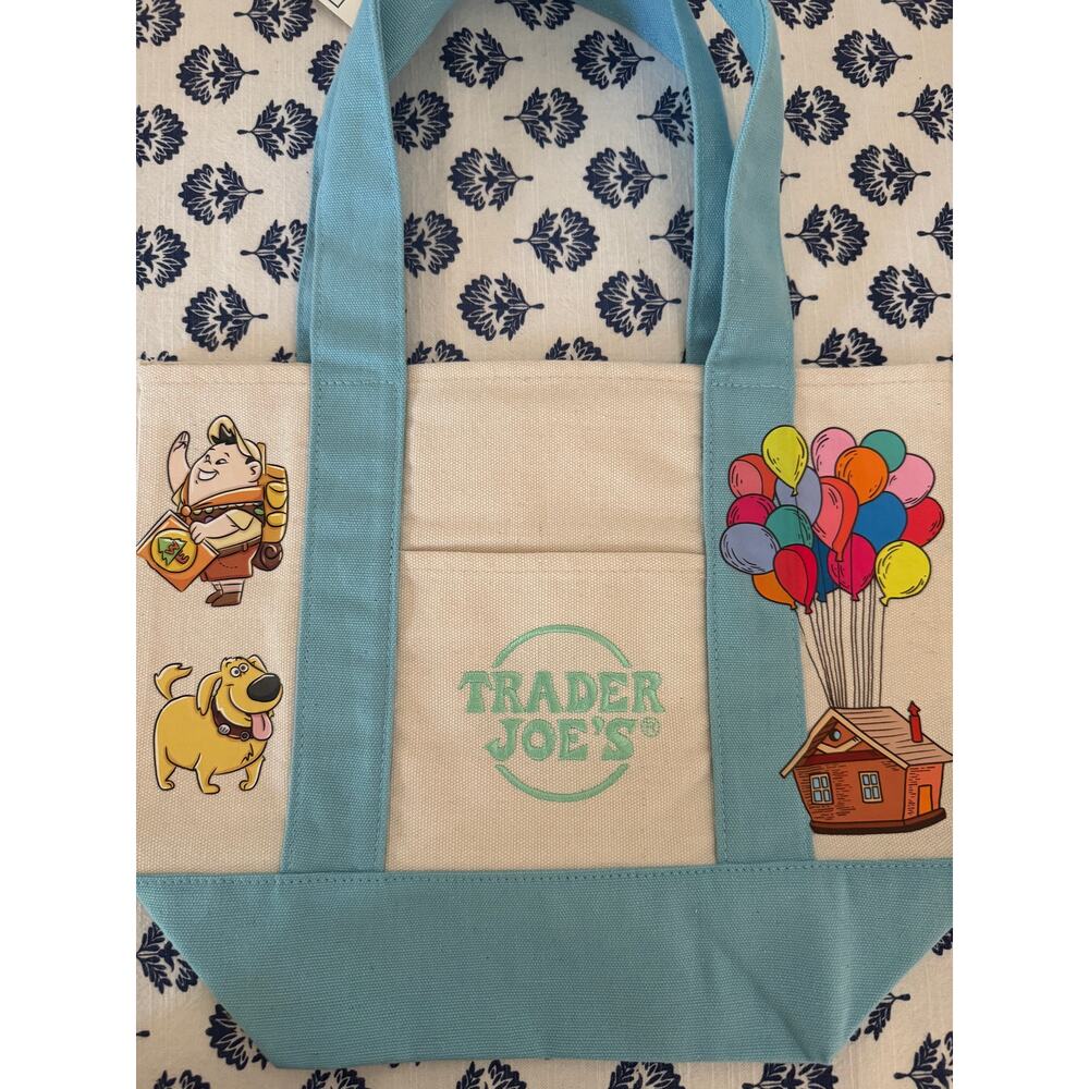 Disney UP Carl & Ellie Doug Double Sided Blue Custom Made Trader Joes Mini Tote